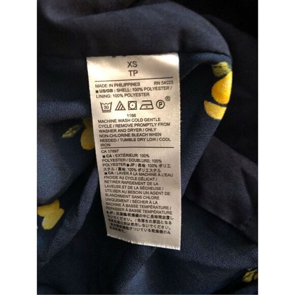 Banana Republic navy blue lemon novelty print dress camisole adjustable spaghett - Picture 10 of 10